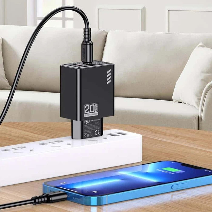 KAKUSIGA Φορτιστής Τοίχου KSC-1239 USB USB-C 20W Μαύρος