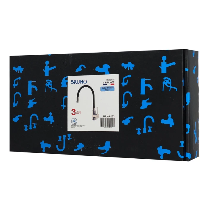 BRUNO μπαταρία πάγκου κουζίνας BRN-0263 αναμεικτική μαύρη ασημί