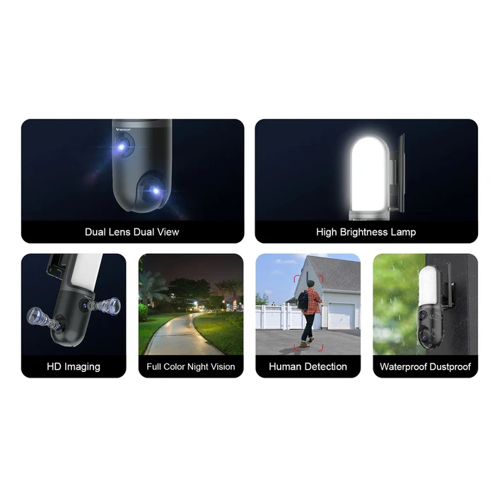 VSTARCAM Smart Camera FC4 with Light Dual Lens 3MP WiFi SD PTZ IP66
