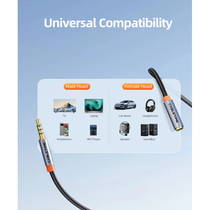 CABLETIME Καλώδιο Προέκτασης Ήχου 3.5mm CT-AE35M 3m