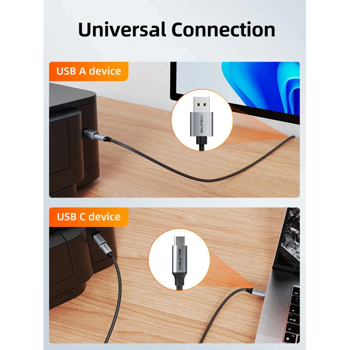 CABLETIME USB-C to USB Type B Adapter CT-CFBM2-AG 480Mbps Grey