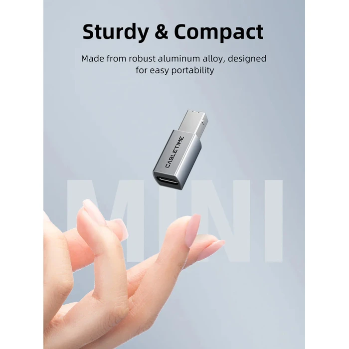 CABLETIME USB-C to USB Type B Adapter CT-CFBM2-AG 480Mbps Grey