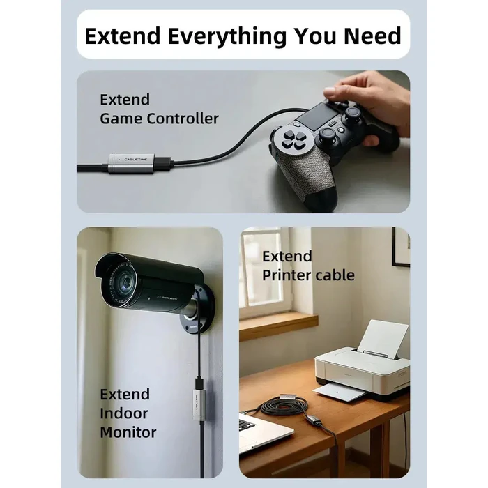 CABLETIME USB Extension Cable active 5Gbps 5m black