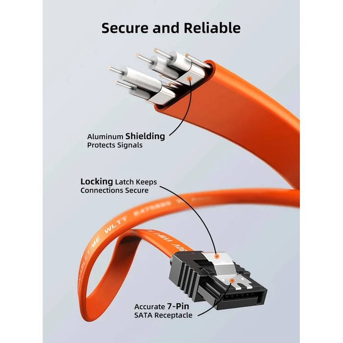 CABLETIME SATA III Cable 0.50m Orange