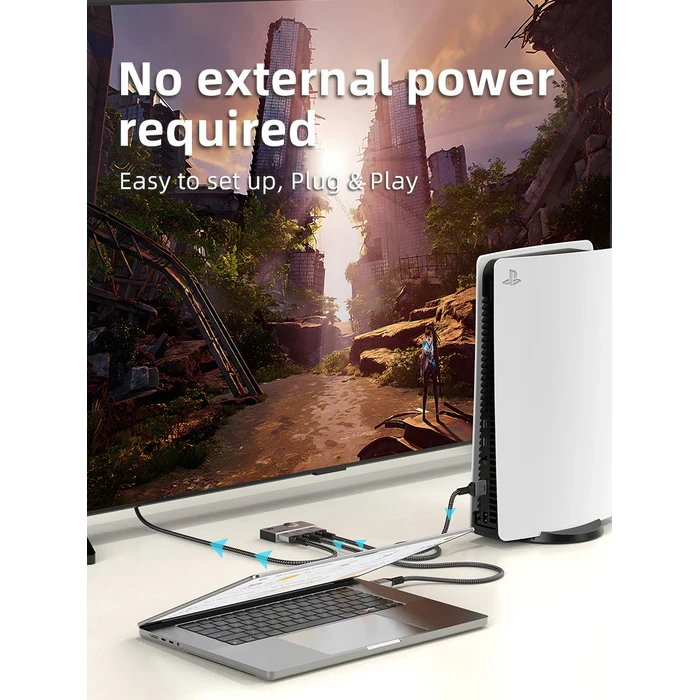 CABLETIME HDMI switch 2 σε 1 4K 60Hz bi directional γκρι