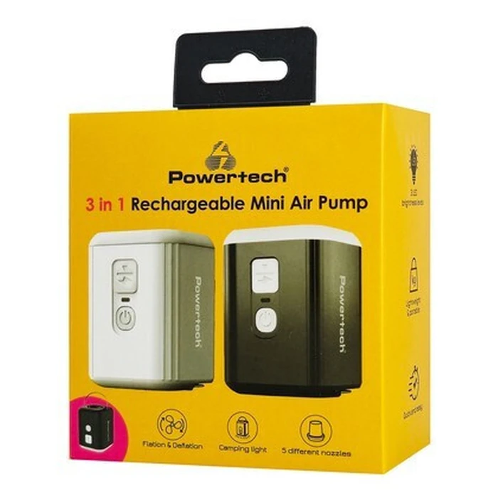 POWERTECH Μίνι Τρόμπα PT 1553 με Φακό 5W Επαναφορτιζόμενη Λευκή