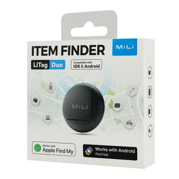 MILI smart tag LiTag Duo Bluetooth tracker μαύρο