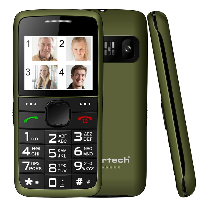 POWERTECH Mobile Phone Sentry Eco V2 Dual SIM SOS Button Khaki