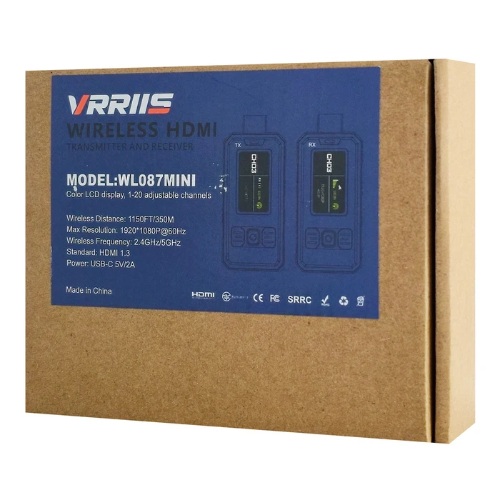 VRRIIS HDMI σύστημα ασύρματης μετάδοσης βίντεο WL087 Mini 1080p 2.4 5GHz έως 350m