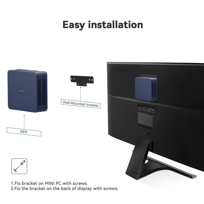 Beelink mini PC SER3 AMD 3200U 16GB 500GB M.2 Windows 11 Pro