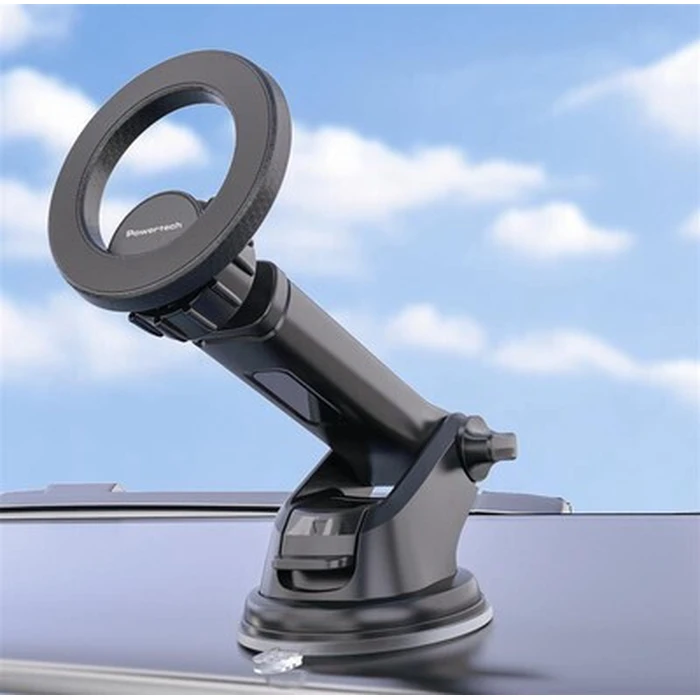 POWERTECH Βάση Smartphone Αυτοκινήτου PT-1550 Μαγνητική Μαύρη