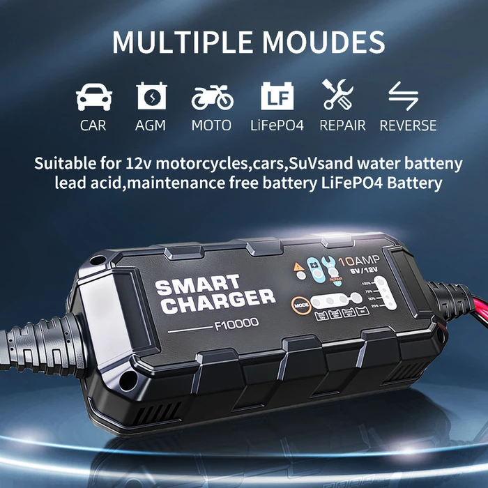 BYGD φορτιστής συντηρητής μπαταρίας αυτοκινήτου F10000 6V 2A 12V 10A