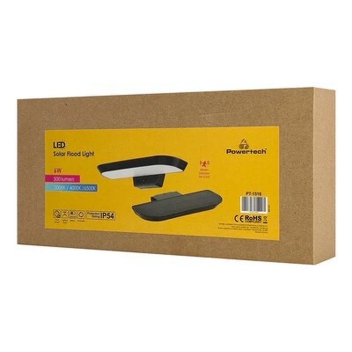 POWERTECH LED ηλιακό φωτιστικό PT-1516 με αισθητήρα κίνησης 6W 2000mAh μαύρο