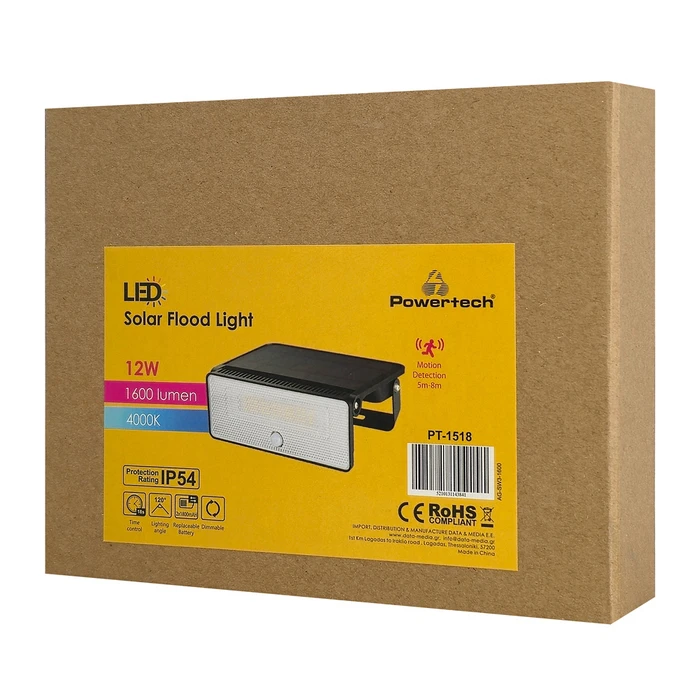 POWERTECH Ηλιακό Φωτιστικό με Αισθητήρα Κίνησης PT-1518 12W