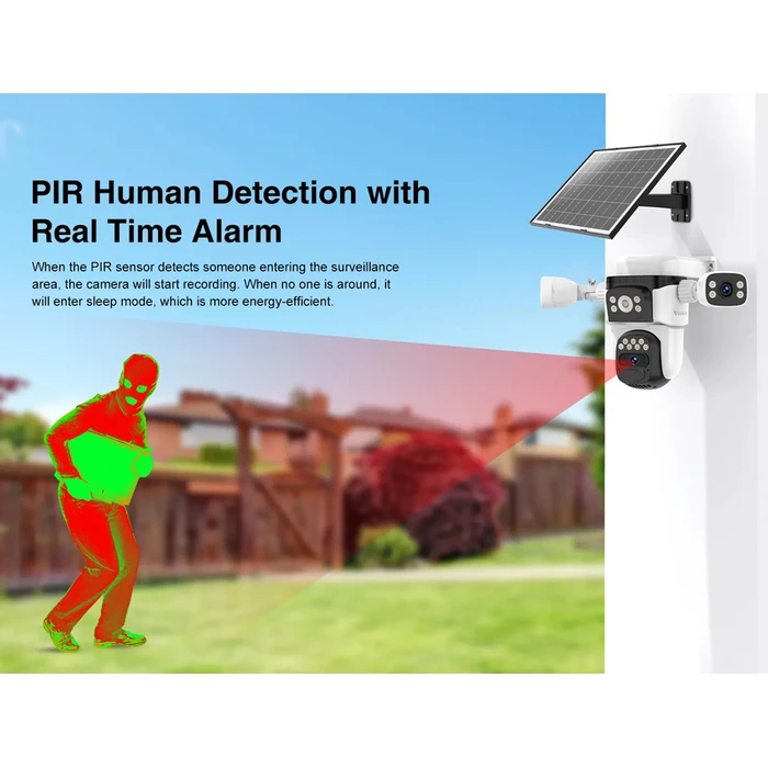 VSTARCAM Smart Solar Camera CB621SR Triple Lens 2MP WiFi SD PTZ IP66