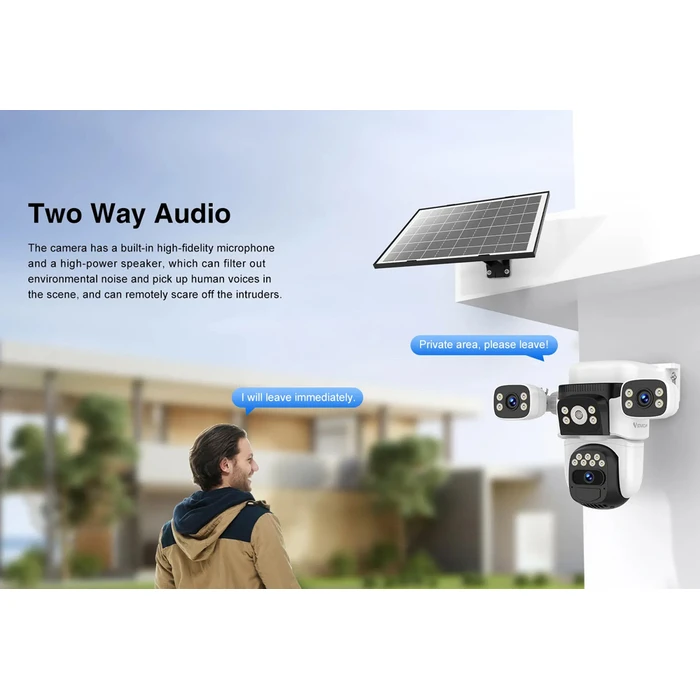 VSTARCAM Smart Solar Camera CB621SR Triple Lens 2MP WiFi SD PTZ IP66