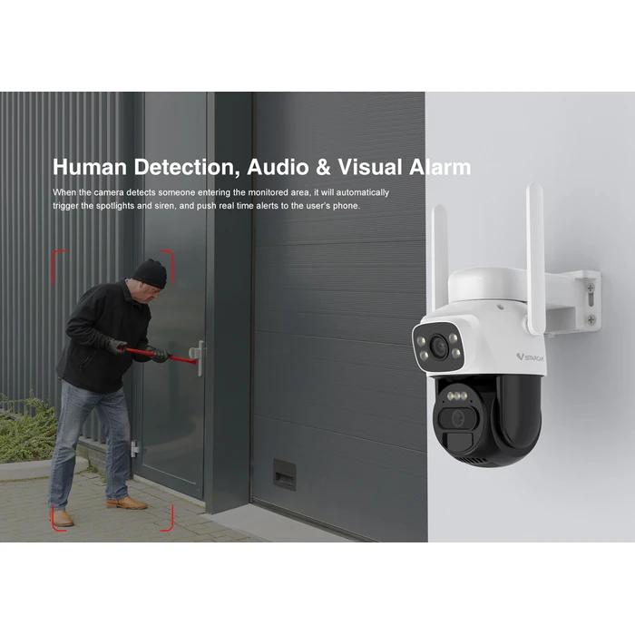 VSTARCAM Smart Solar Camera BG622DR Dual Lens 2MP 4G PTZ IP66
