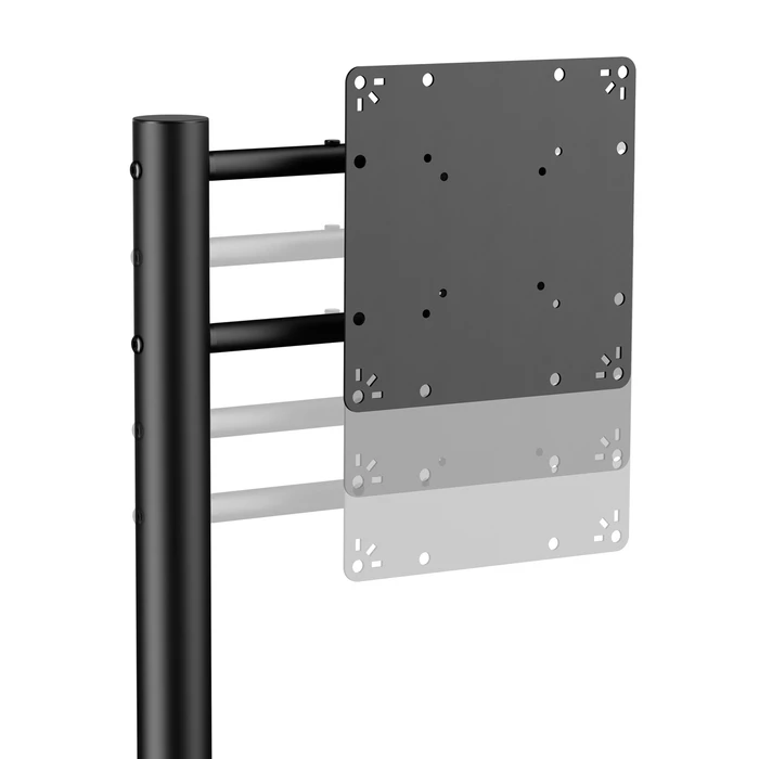 BRATECK Floor TV Stand FS54-22T-02W with Shelf and Wheels