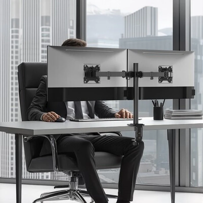 POWERTECH βάση γραφείου για 2x οθόνες PT-1552 17-32 ίντσες έως 10kg