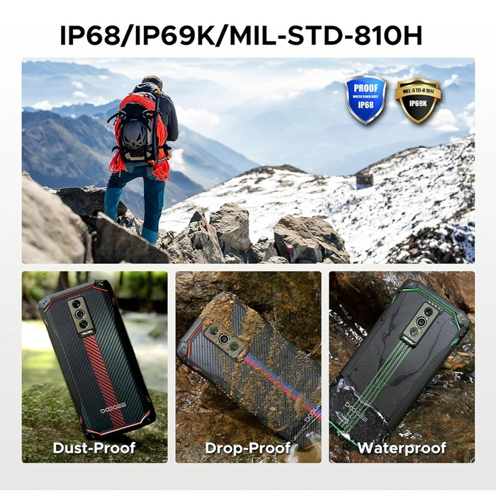 DOOGEE Smartphone Blade 10 Energy Μαύρο 6 56 4GB 128GB 6150mAh IP68 IP69K MIL STD 810H