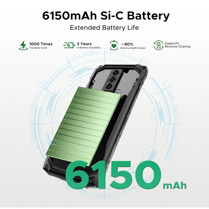 DOOGEE Smartphone Blade 10 Energy Μαύρο 6 56 4GB 128GB 6150mAh IP68 IP69K MIL STD 810H