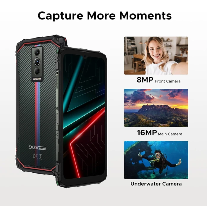 DOOGEE Smartphone Blade 10 Energy Μαύρο 6 56 4GB 128GB 6150mAh IP68 IP69K MIL STD 810H