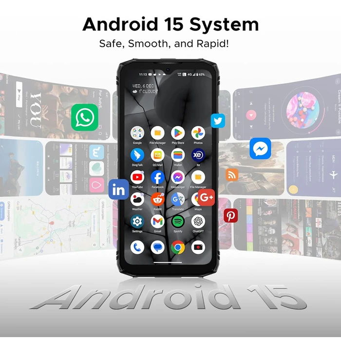 DOOGEE Smartphone Blade 10 Energy Μαύρο 6 56 4GB 128GB 6150mAh IP68 IP69K MIL STD 810H