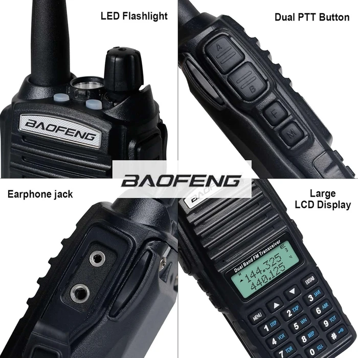 BAOFENG ασύρματος πομποδέκτης UV-82 5W VHF UHF μαύρος