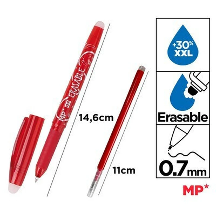 MP στυλό διαρκείας PE217R erasable κόκκινο 0.7mm