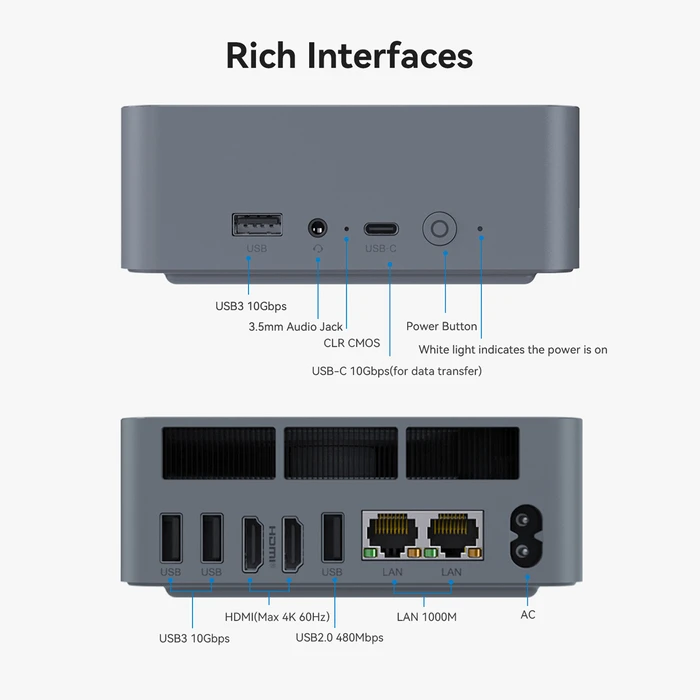 BEELINK mini PC EQi12 Intel i5 12450H 16GB 500GB M2 Windows 11 Pro