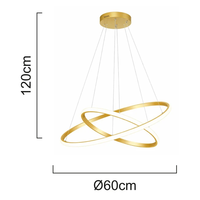 POWERTECH LED φωτιστικό οροφής PT-1528 40W 4000K Φ60x120cm χρυσό