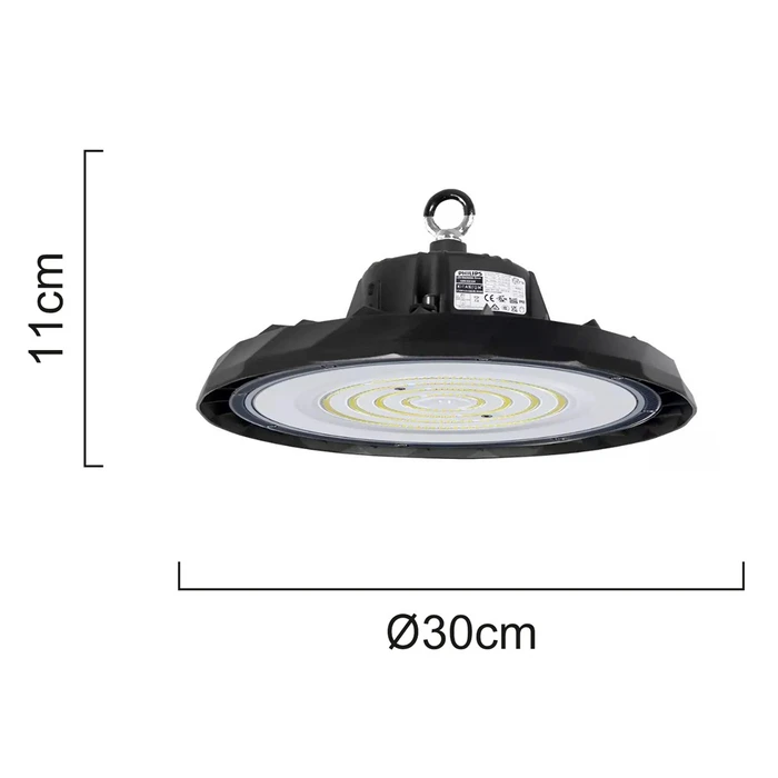 POWERTECH LED φωτιστικό καμπάνα PT-1531 100W 6500K IP65 μαύρο
