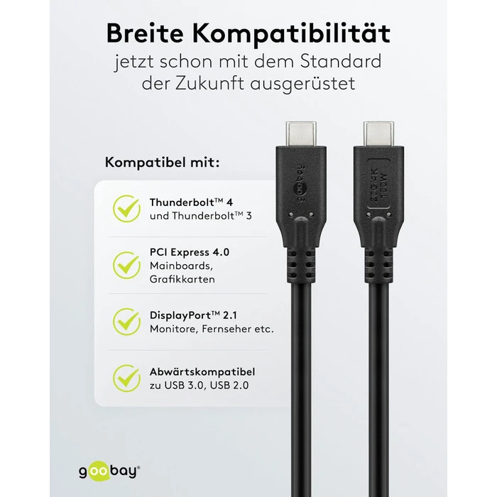 GOOBAY USB-C Cable USB4 100W 20Gbps 4K 60Hz 3m