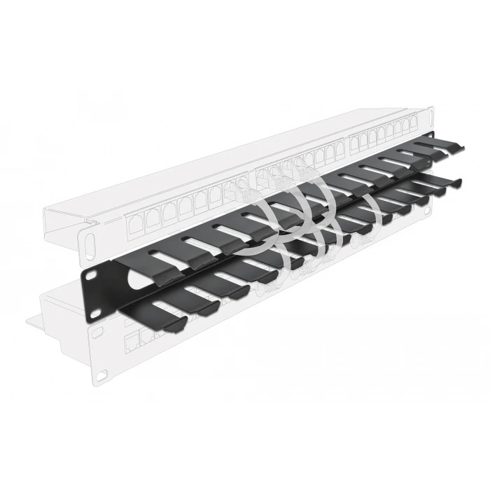 POWERTECH Cable Management για Rack 19 1U Μεταλλικό Μαύρο