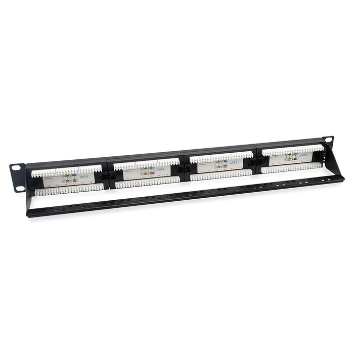 POWERTECH patch panel NETW-0046 για rack 19 1U 24 θυρών CAT 6 UTP μαύρο