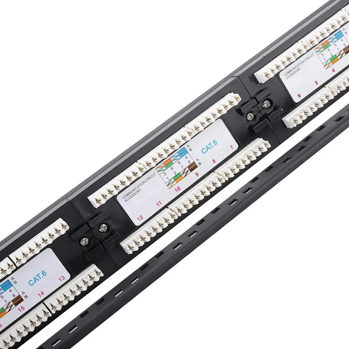 POWERTECH patch panel NETW-0046 για rack 19 1U 24 θυρών CAT 6 UTP μαύρο