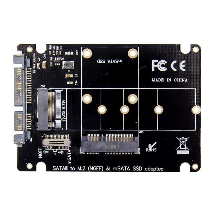 POWERTECH κάρτα μετατροπής 2.5 SATA σε M.2 B και mSATA SSD ST525