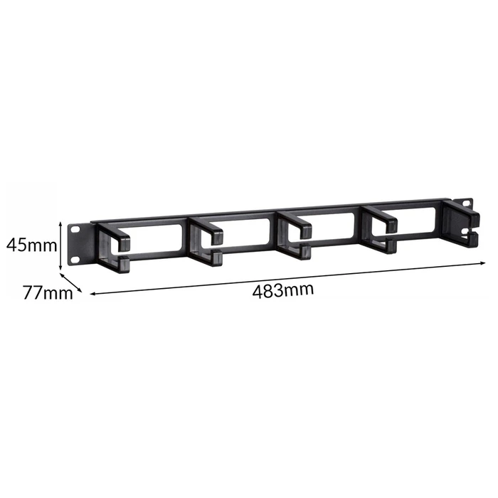 POWERTECH cable management NETW 0049 για rack 19 1U 5 γάντζοι μαύρο
