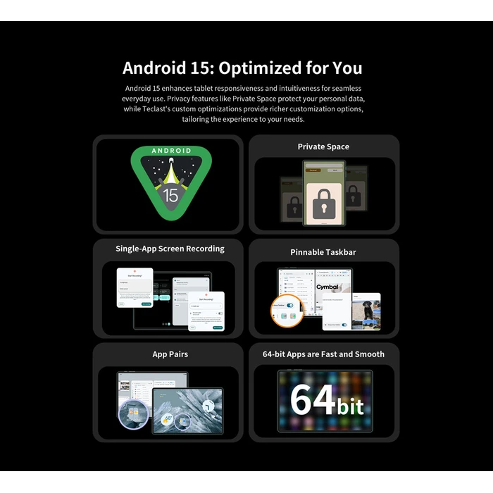TECLAST tablet T65 με πληκτρολόγιο στυλό αφής και θήκη 13.4 6 128GB 4G Android 15 8000mAh γκρι