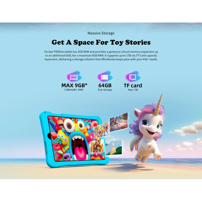 TECLAST tablet P85 Kids 8 3 64GB Android 15 5000mAh ροζ