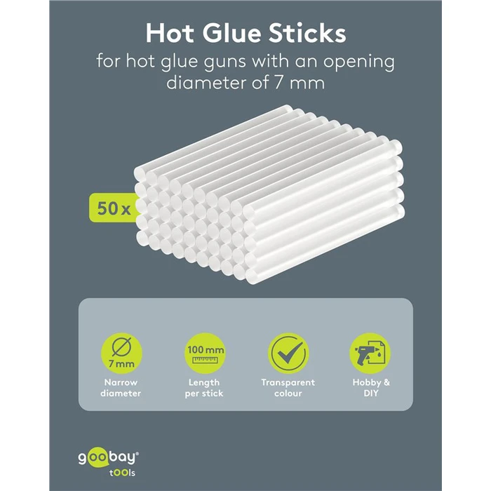 GOOBAY ράβδοι σιλικόνης 77851 Φ7mm x 100mm διάφανο 50τμχ