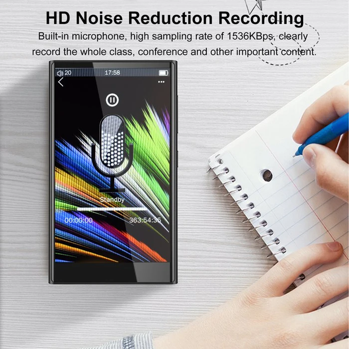 RUIZU MP3 player H10 με οθόνη αφής 3.8 16GB Bluetooth μαύρο