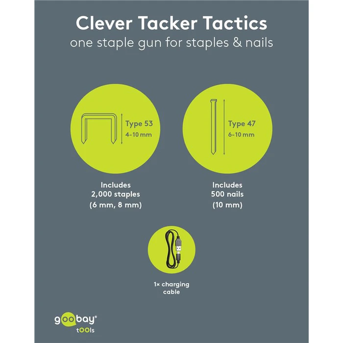 GOOBAY καρφωτικό μπαταρίας για καρφιά συνδετήρες 77819 1500mAh