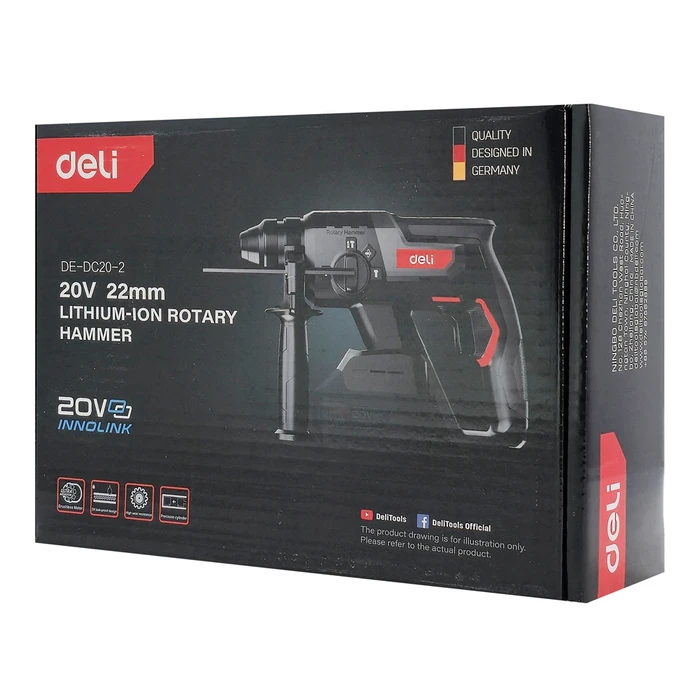 DELI Cordless Rotary Hammer Drill DE-DC20-2 Brushless 20V 2J