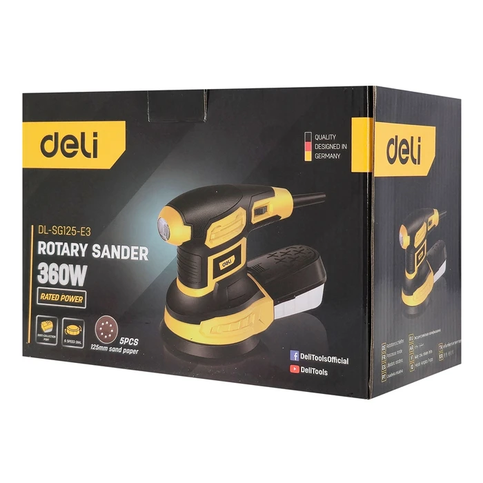 DELI έκκεντρο τριβείο DL-SG125-E3 ρυθμιζόμενη ταχύτητα και συλλέκτη