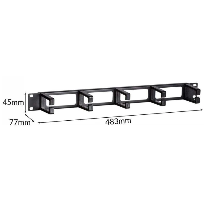 POWERTECH cable management NETW 0049 για rack 19 1U 5 γάντζοι μαύρο