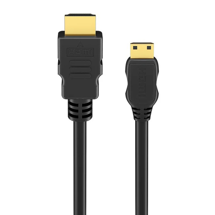 GOOBAY Mini HDMI to HDMI Cable 74081 with Ethernet 4K 60Hz 18 Gbps 1m Black