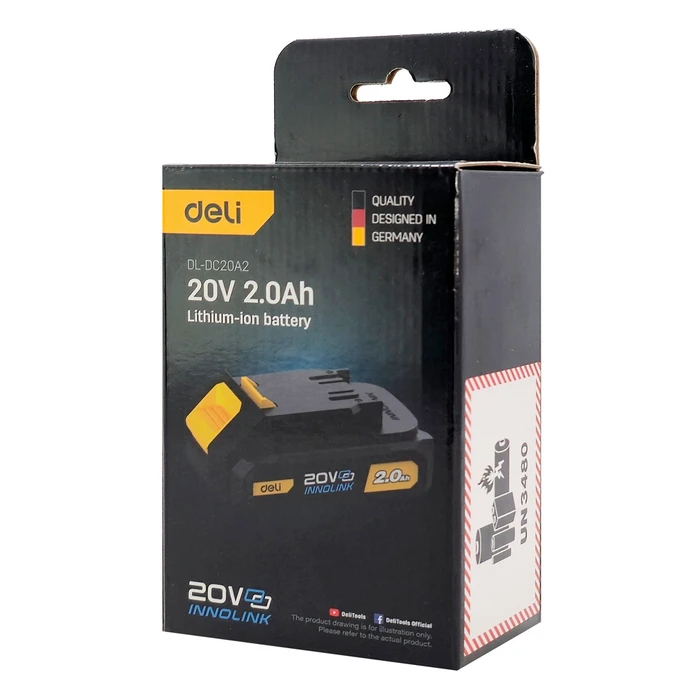 DELI μπαταρία λιθίου για εργαλεία μπαταρίας DL-DC20A2 20V 2Ah