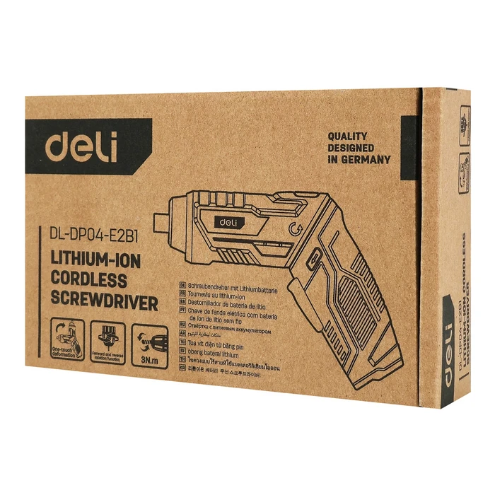 DELI Battery Screwdriver with Bits DL-DP04-E2B1 LED Light 1500mAh