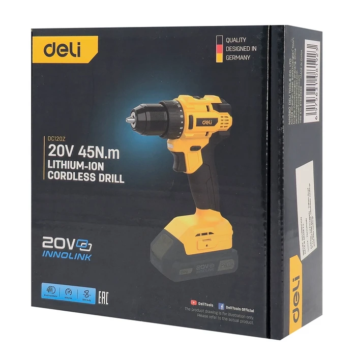 DELI δράπανο μπαταρίας DC120Z Brushless 20V 45N.m